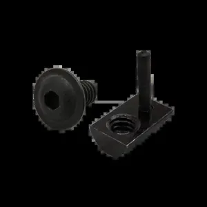 80/20 3481 FBHSCS with Roll-In T-Nut with Flex Handle, 1/4-20 x 0.5 Thread, Zinc, Black | AC3BPB 2RCU5