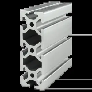 80/20 40-4012-4M Extrusion, 8 Open T-Slot, Smooth, 4m Length, Aluminum, Clear | AF8ZUV 29NZ92