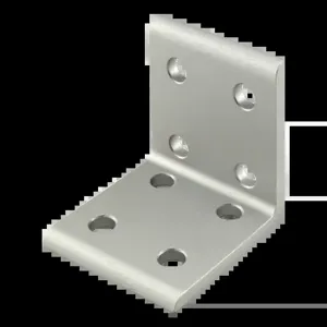 80/20 4114 Inside Corner Bracket, 8 Hole, 2 x 1-7/8 x 2 Inch Size, Aluminum, Clear | AC3BPT 2RCW2