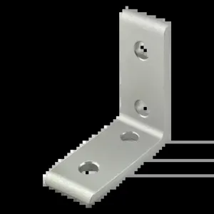 80/20 4115 Inside Corner Bracket, 4 Hole, 2 x 7/8 x 2 Inch Size, Aluminum, Clear | AC3BPV 2RCW4