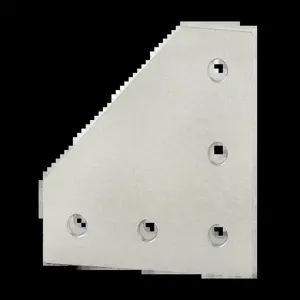 80/20 4151 Flat Plate, 90 Deg., 5 Hole, 3/16 x 3 x 3 Inch Size, Aluminum, Clear | AC3BQD 2RCX3