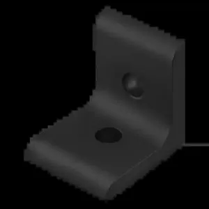 80/20 4302-BLACK Inside Corner Bracket, 2 Hole, 1-1/2 x 1-5/16 x 1-1/2 Inch Size, Aluminum | AF8ZVF 29PA03