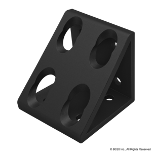80/20 4338-BLACK Inneneckhalterung mit Seitenfalten, 3 x 2-13/16 x 3 Zoll Größe, Aluminium, Schwarz | AF8ZVL 29PA08