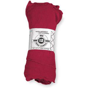ABILITY ONE 7920-01-454-1148 Shop Towels Cotton Red - Pack Of 12 | AE4RUR 5MN50