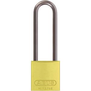 ABUS 72 HB/40-75 KD gelbes Lockout-Vorhängeschloss mit unterschiedlichem Schlüssel, gelb, 1/4 Zoll Durchmesser | AE6PZN 5UKL7