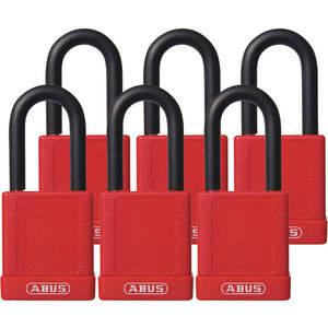 ABUS 74/40 KAX6 RED Lockout Padlock Aluminium Red Pk6 | AG6DEP 35MD72