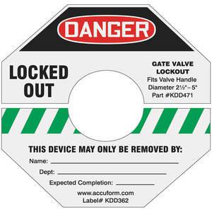 ACCUFORM SIGNS KDD366GN Gate Valve Lockout Label 8 Inch H 8 Inch Width | AA3YKK 11Y762