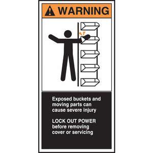 ACCUFORM SIGNS LECN373 Label Cema 3 x 6 Warning Exposed - Pack Of 5 | AC6TLF 36A976