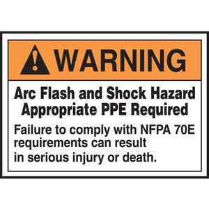 ACCUFORM SIGNS LELC308 Label 3-1/2 x 5 Warning Arc Flash And | AC6TJL 36A935