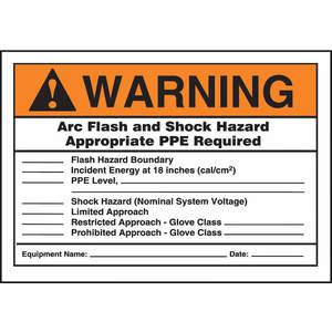 ACCUFORM SIGNS LELC318 Label 3-1/2 x 5 Warning Arc Flash And | AC6TJE 36A929