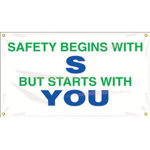 ACCUFORM SIGNS MBR402 Banner Sicherheit beginnt mit S 24 x 48 Zoll | AC4XGL 31A702