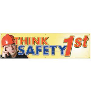 ACCUFORM SIGNS MBR815 Banner Think Safety 1st 28 x 96 Zoll | AC4XJR 31A753