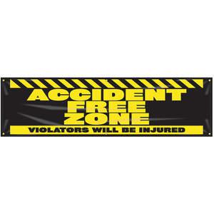ACCUFORM SIGNS MBR935 Banner Accident Free Zone 28 x 96 Inch | AC4XGZ 31A714