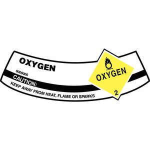 ACCUFORM SIGNS MCSLOXY Cylinder Label Vinyl 5-1/4 x 2 Inch Oxygen | AC6VDF 36J774