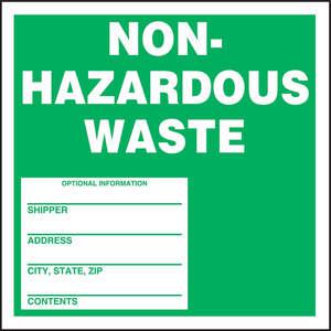 ACCUFORM SIGNS MHZW11PSC Non-hazardous Waste Label White/green - Pack Of 100 | AF4XPH 9NWK3