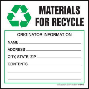 ACCUFORM SIGNS MHZW47PSC Hazardous Waste Label 4 Inch H - Pack Of 100 | AF4NXL 9DXT9