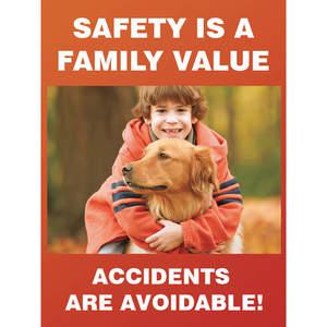 ACCUFORM SIGNS PST164 Poster Safety Is A Family 18 x 24 Inch | AC4WYU 31A058