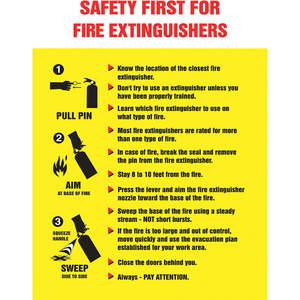 ACCUFORM SIGNS PST403 Poster Safety First For Fire 18 x 24 Zoll | AC4WXU 31A035