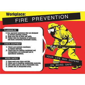 ACCUFORM SIGNS PST413 Poster Workplace Fire Prevention 18 x 24 | AC4WXH 31A025