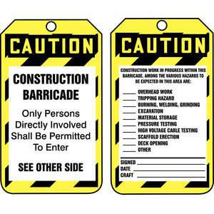 ACCUFORM SIGNS TAB103PTP Caution Tag 5-3/4 x 3-1/4 - Pack Of 25 | AD4TTM 43Z352