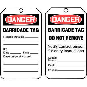 ACCUFORM SIGNS TAB104PTP Danger Tag 5-3/4 x 3-1/4 - Pack Of 25 | AD4TTF 43Z343