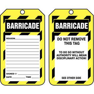 ACCUFORM SIGNS TAB107PTP Barricade Tag 5-3/4 x 3-1/4 - Pack Of 25 | AD4TTR 43Z358