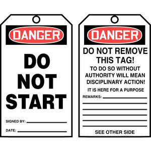 ACCUFORM SIGNS TAR144 Danger Tag By The Roll 6-1/4 x 3 - Pack Of 250 | AD4TLY 43Z190