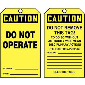 ACCUFORM SIGNS TAR130 Caution Tag By The Roll 6-1/4 x 3 - Pack Of 100 | AD4TMF 43Z197