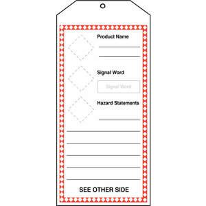 ACCUFORM SIGNS THS405CTM Ghs Jumbo Tags Product Name 8.5 x 3.875in Pk5 | AC7VMW 38W956