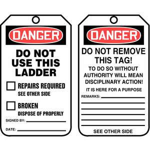 ACCUFORM SIGNS TRS331PTP Danger Tag 5-3/4 x 3-1/4 - Pack Of 25 | AD4TRZ 43Z334