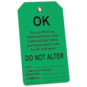 ACCUFORM SIGNS TSS103PTP Safety Tag 5-7/8 x 3-3/8 Inch Black/green Metal - Pack Of 25 | AD3FXC 3YYT9
