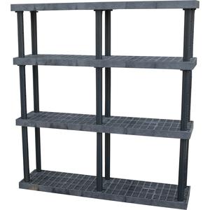 ADD-A-LEVEL AS6616X4 Adjustable Plastic Shelving, 66 x 16 x 72, Grid Top, Black | AG8EPJ