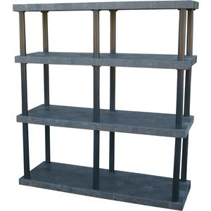 ADD-A-LEVEL AST6624X4 Adjustable Plastic Shelving, 66 x 24 x 72, Solid Top, Black | AG8EPY