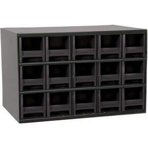 AKRO-MILS 19715BLK Drawer Bin Cabinet, 15 Drawers, 11 Inch Depth, 11 Inch Height, 17 Inch Width, Black | AA8FPR 18D803