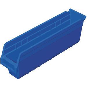 AKRO-MILS 30048BLUE Shelf Bin, 17-7/8 Inch Length, 4-1/8 Inch Width, 6 Inch Height, Blue | AD8GTK 4KEW5