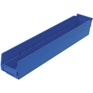 AKRO-MILS 30124BLUE Shelf Bin, 23-5/8 Inch Length, 4-1/8 Inch Width, 4 inch Height, Blue | AE6ZED 5W848