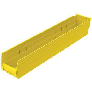AKRO-MILS 30124YELLO Shelf Bin, 23-5/8 Inch Length, 4-1/8 Inch Width, 4 inch Height, Yellow | AE6ZET 5W861