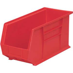 AKRO-MILS 30265RED Hang/Stack Bin, 9 Inch Height, 8-1/4 Inch Width, 18 Inch Length, Red | AE7JHB 5YM92