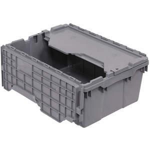 AKRO-MILS 39-0854W023 Attached Lid Container, 8 Gallon, 21-1/2 Inch Length, 9 Inch Height, Gray | AD9ZNP 4W023