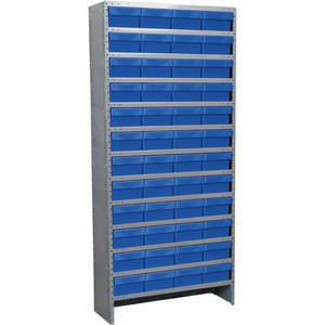 AKRO-MILS ASC1879188BLU Enclosed Shelving Unit, With Bins, 48 Drawers, Blue | AE8XKW 6GDF9
