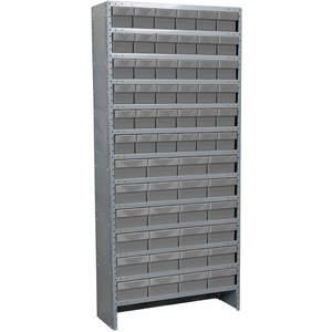 AKRO-MILS ASC1879ASTGRY Enclosed Shelving Unit, With Bins, 60 Drawers, Gray | AE8XLD 6GDG6