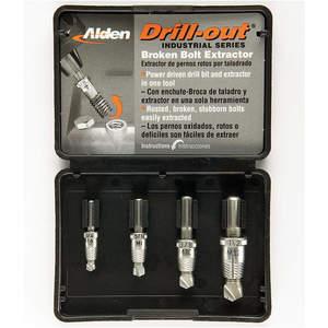 ALDEN 4017P Drill/extractor Set 4 Piece 1/4-1/2 Inch Cap | AD7EUH 4DZK6