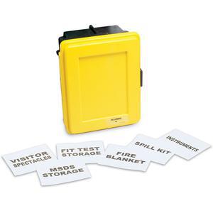 ALLEGRO SAFETY 4400-Y Generic Wall Case, With Label Kit and 1 Shelf, Small, Yellow | AG8EZH
