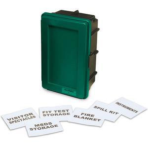 ALLEGRO SAFETY 4500-G Generic Wall Case, With Label Kit and 1 Shelf, Medium, Green | AG8EZK
