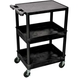 LUXOR STC211 Utility Cart 300 lb. Load Capacity PE Black | AA6FRC 13W636