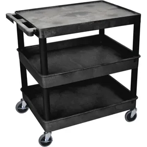 LUXOR TC211 Utility Cart 400 lb. Load Capacity PE Black | AA6FRL 13W653