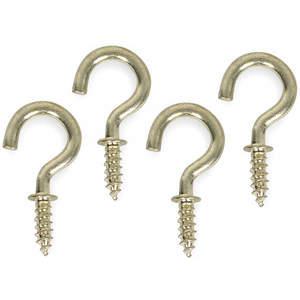 APPROVED VENDOR 1WBH3 Cup Hook Brass Length 1/2 Inch - Pack Of 20 | AB3YVP