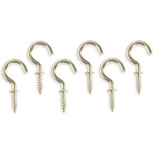 APPROVED VENDOR 1WBH6 Cup Type Hook Brass Length 5/8 Inch - Pack Of 20 | AB3YVQ
