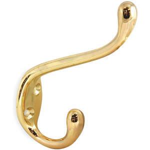 APPROVED VENDOR 1XNF9 Coat And Garment Hook 2 Ends Brass | AB4FPJ 1XNF8
