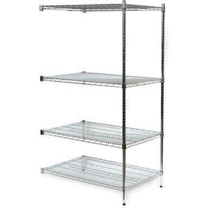 APPROVED VENDOR 2HGJ8 Shelving Add-on H 63 W 24 D 24 Chrome | AC2AWV